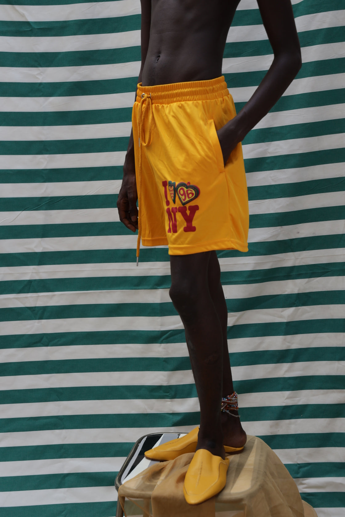 'I LOVE NY' YELLOW SHORTS