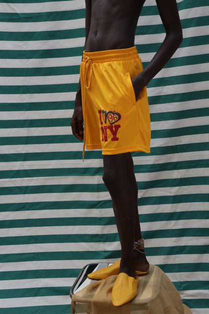 'I LOVE NY' YELLOW SHORTS