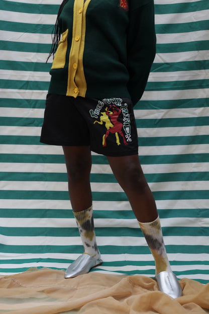 'FREE YOUR MIND' BLACK NYLON SHORTS