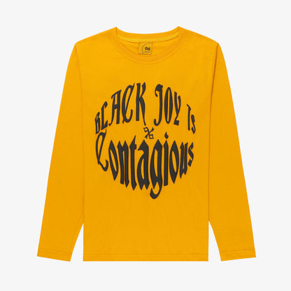 'BLACK JOY' YELLOW L/S TEE
